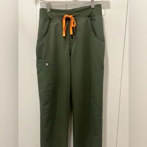 Women’s Figs Moss Livingston Pants with Bright Orange Drawstring